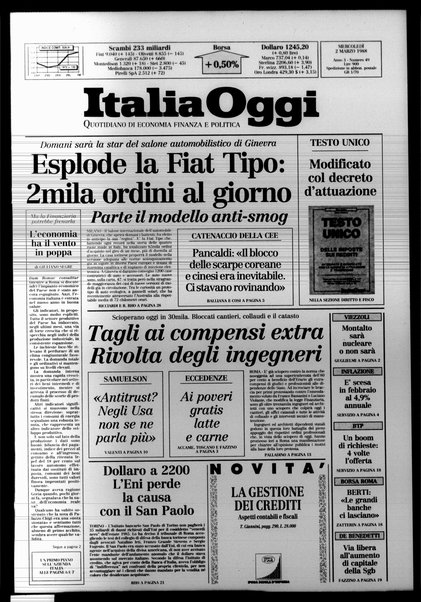 Italia oggi : quotidiano di economia finanza e politica